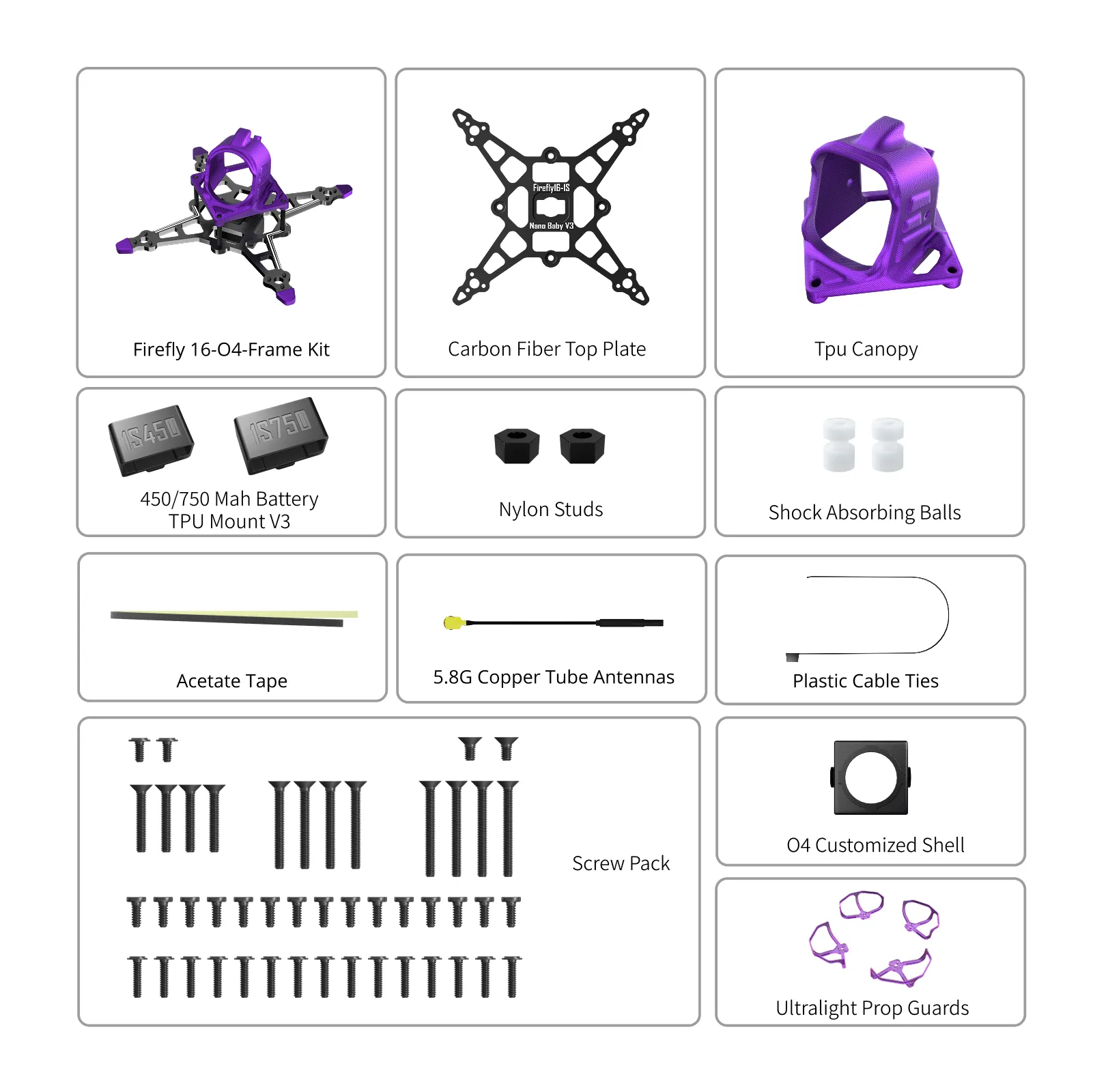 Flywoo Firefly 18 1S Nano Baby V3 O4 Frame Kit - Image 7